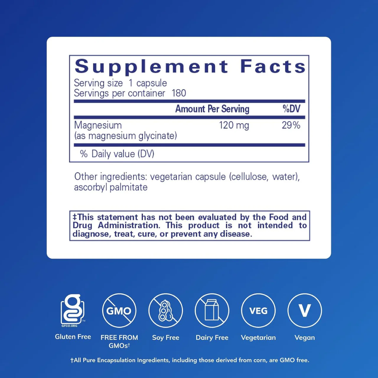Pure Encapsulations - Magnesium Glycinate | 180 Capsules - Image 2