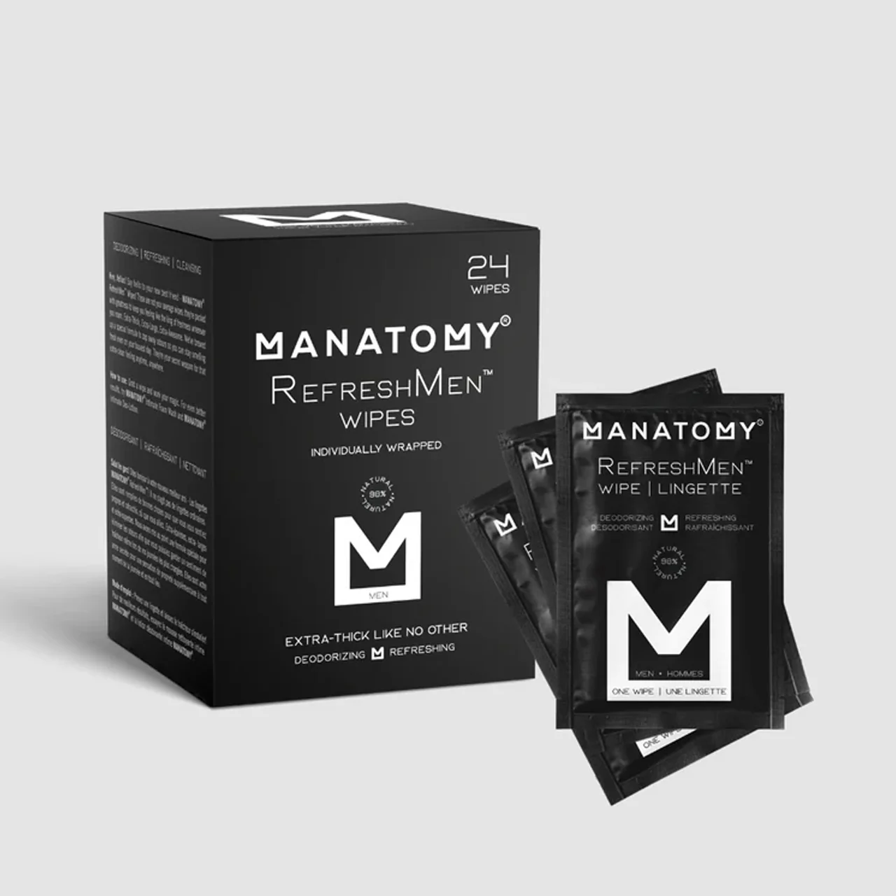 Manatomy - RefreshMen Wipes Sachets | 24 Count
