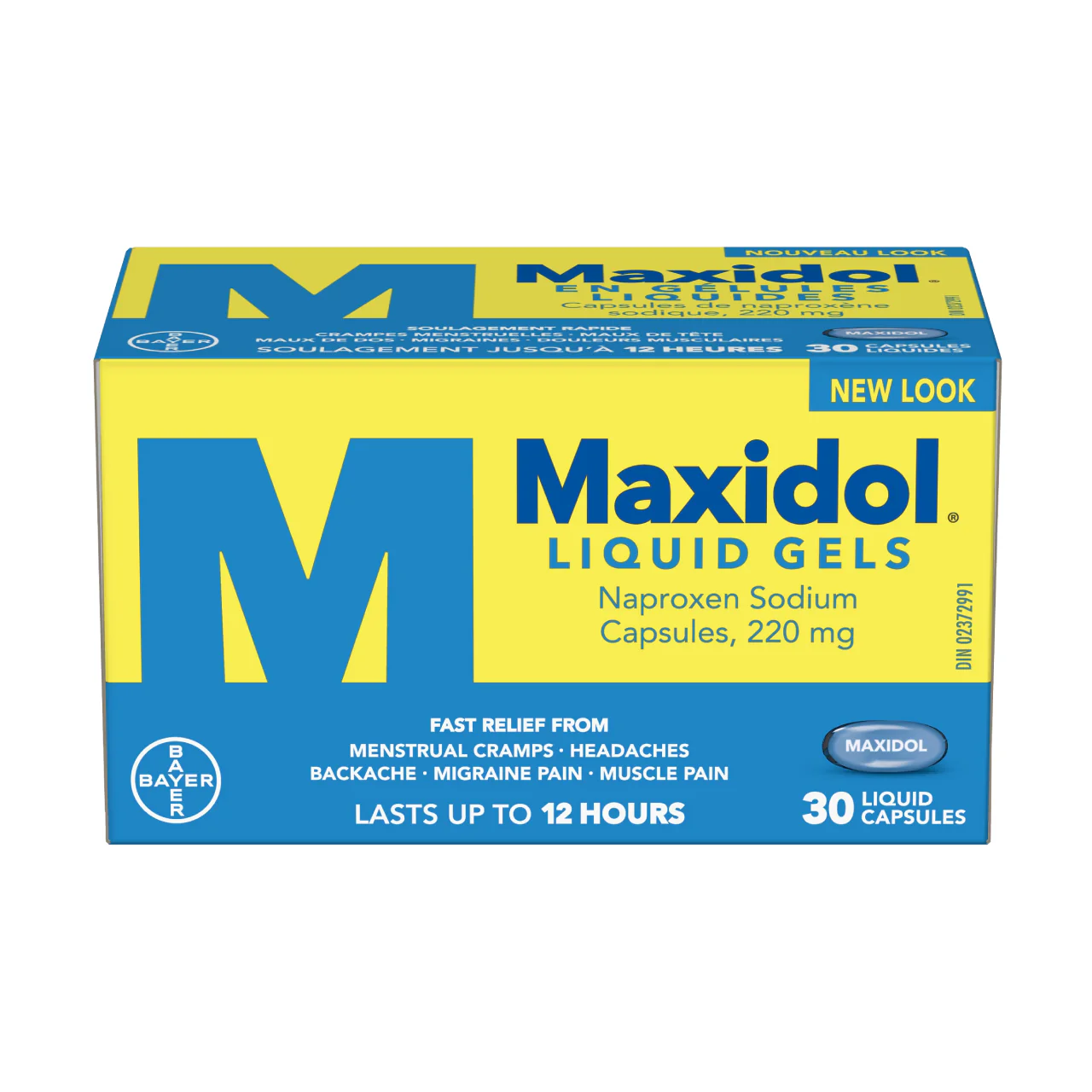 Maxidol - Naproxen Sodium Liquid Gels | 220 mg X 30 Liquid Capsules