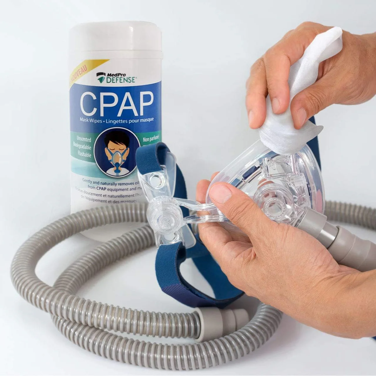 MedPro Defense - Cleansing Wipes For CPAP & Nebulizer Masks | 62 Wipes Lingettes - Image 3