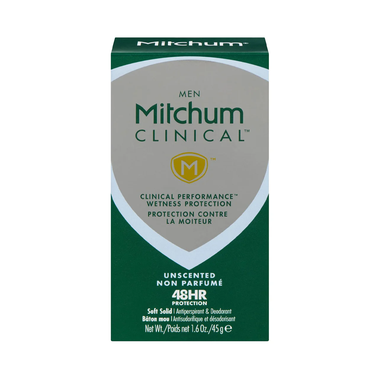 Mitchum Clinical Men - Unscented Soft Solid Antiperspirant & Deodorant | 45 g