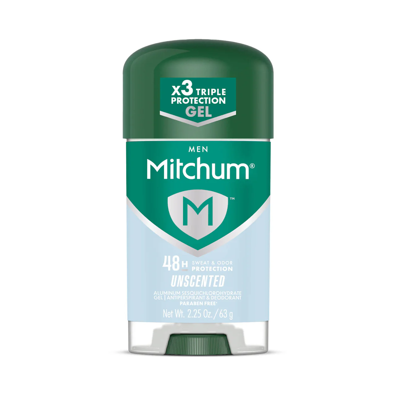 Mitchum Men - Triple Odor Defense 48H Unscented Gel Antiperspirant | 96 g