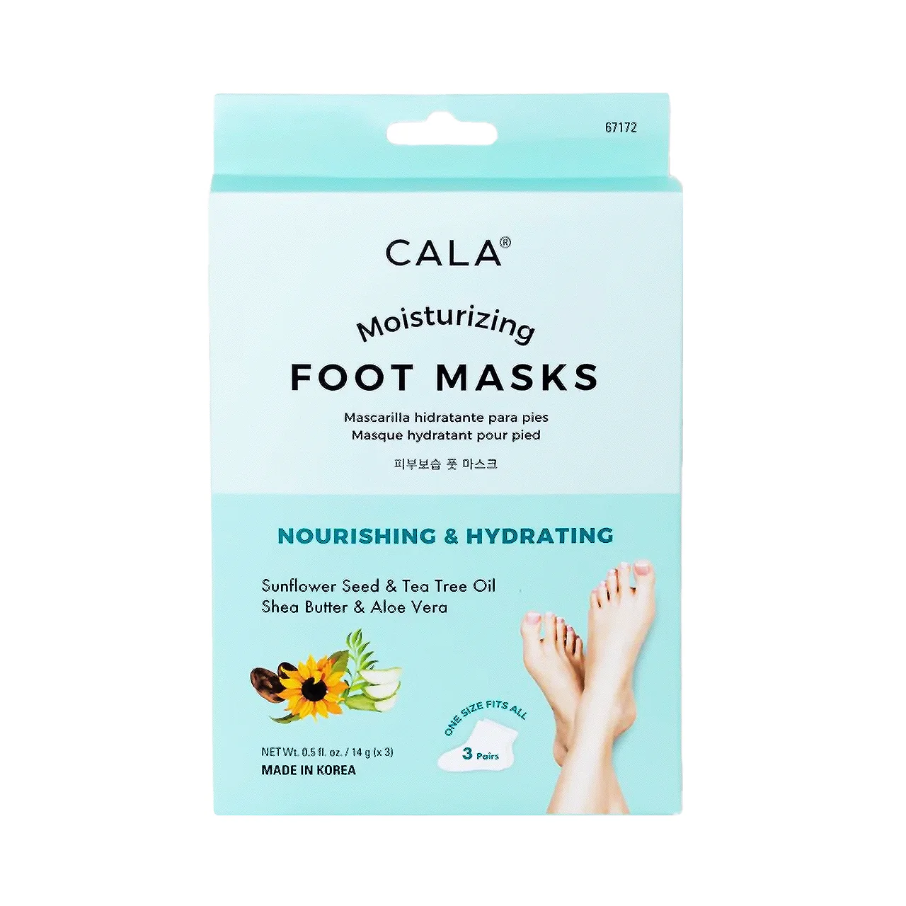 Cala - Moisturizing Foot Masks, Sunflower Seed & Tea Tree Oil | 3 Pairs