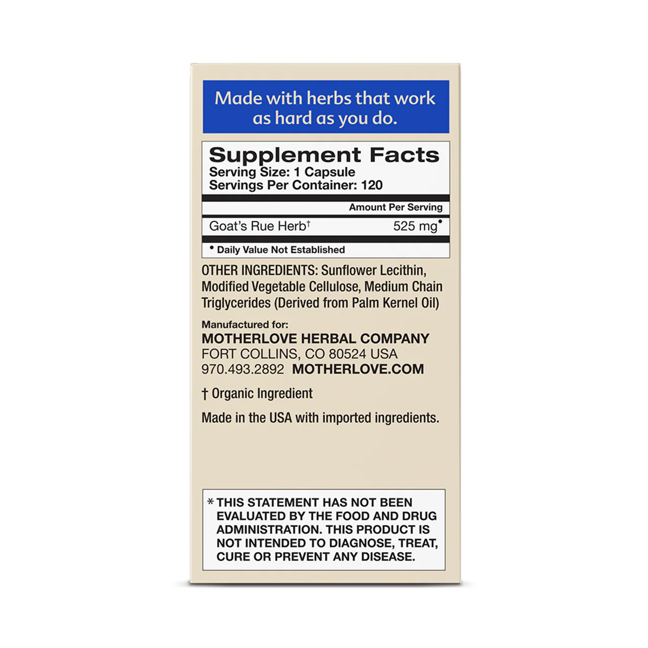 Motherlove - Goat's Rue | 120 Capsules - Image 5