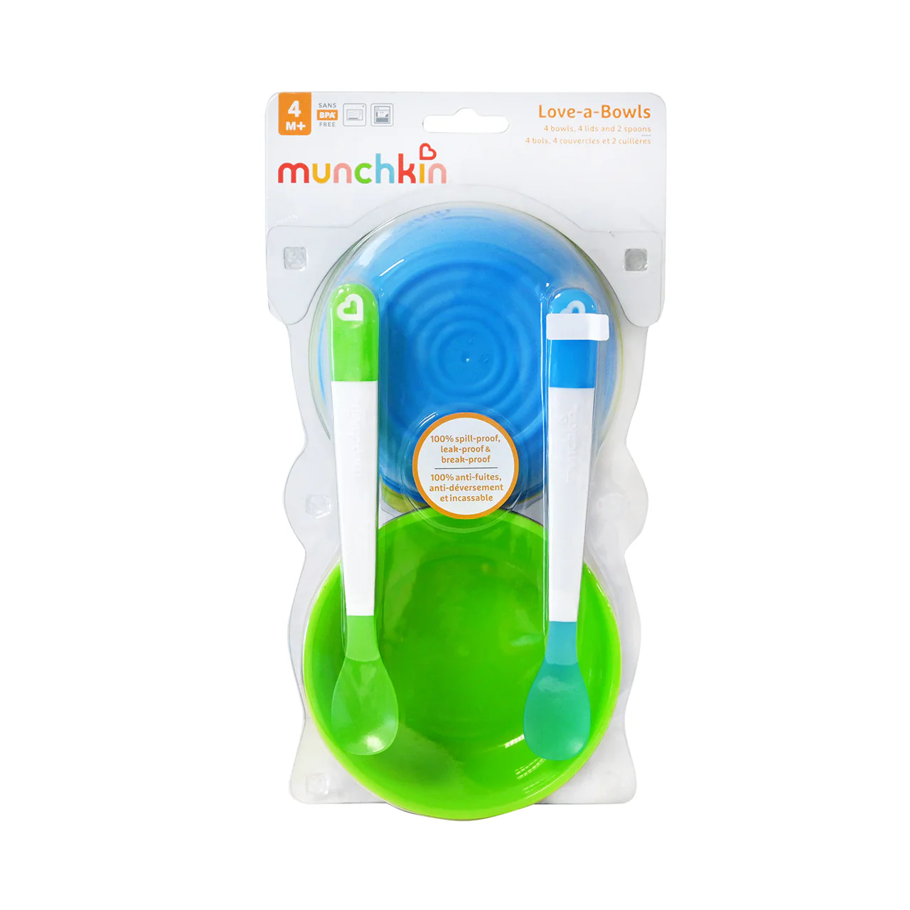 Munchkin - Love-A-Bowls | 4 Bowls, 4 Lids and 2 Spoons