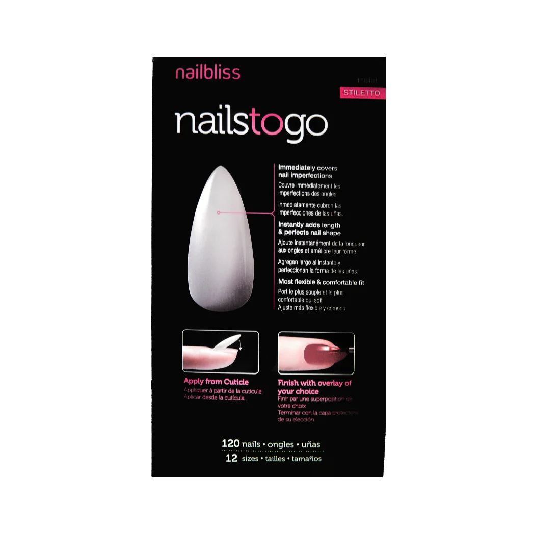 Nailbliss - Nails to Go - Stiletto NTG04 | 120 Nails - 12 Sizes