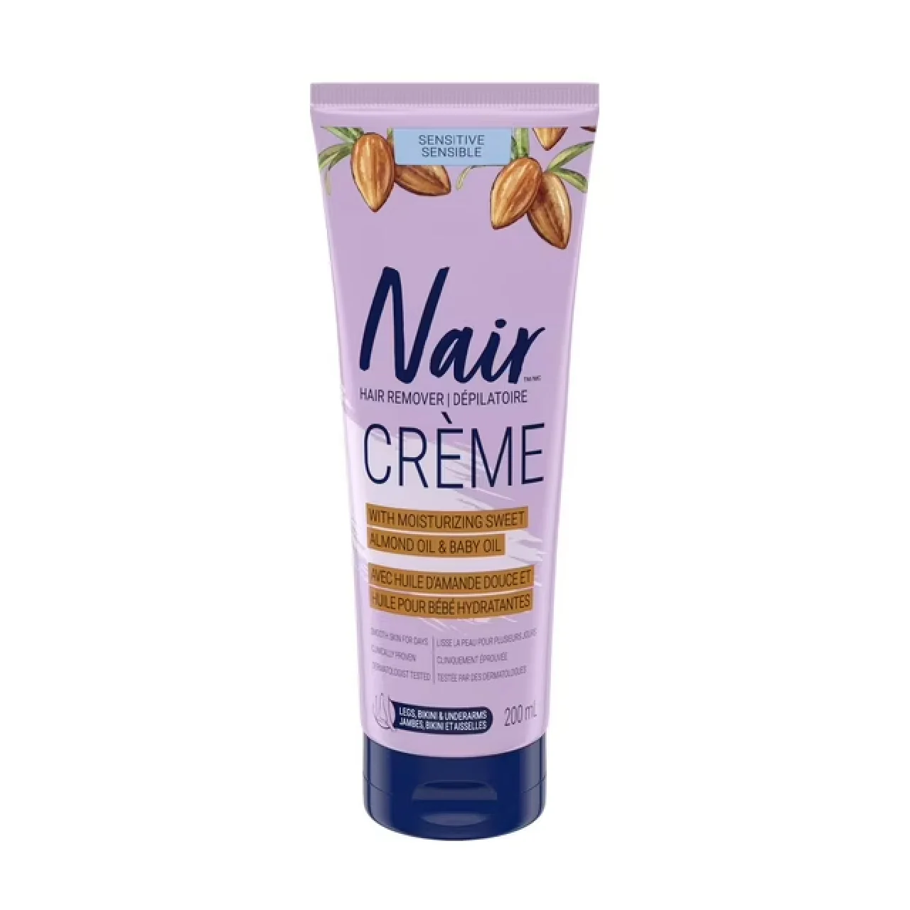 Nair - Sensitive Hair Remover Cream, Sweet Almond Oil & Baby Oil | 200 mL
