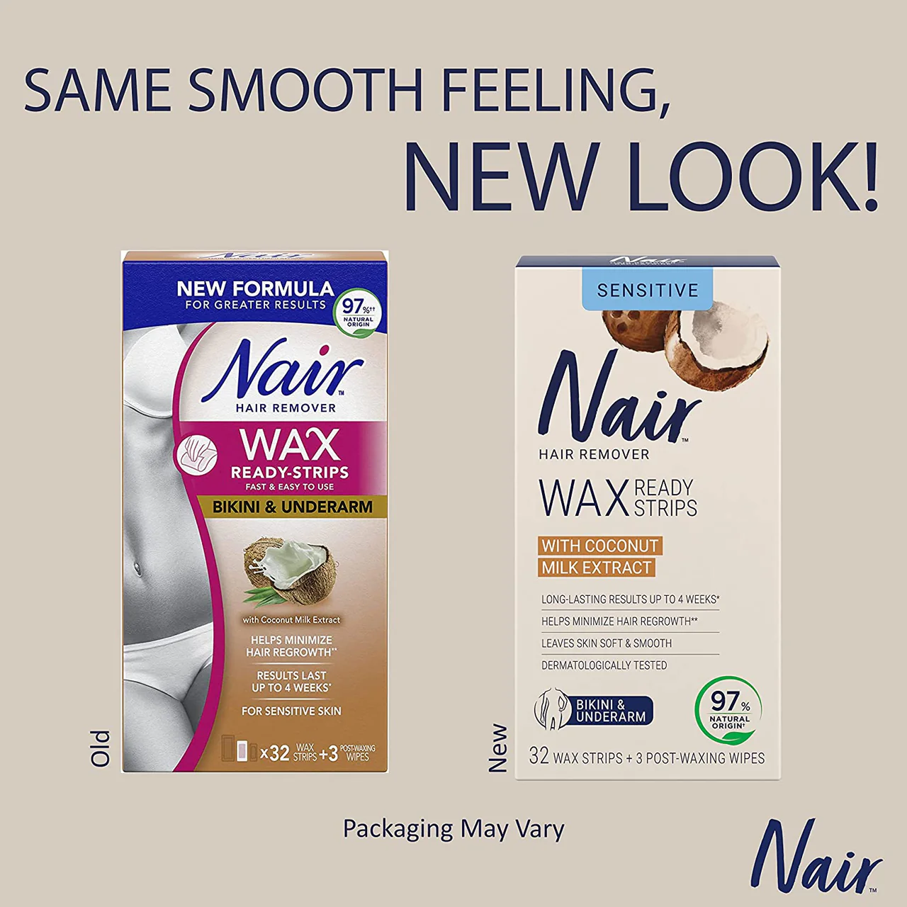 Nair - Wax Ready-Strips with Coconut Milk Extract- Bikini & Underarm | 32 Wax Strips + 3 Wipes - Image 2