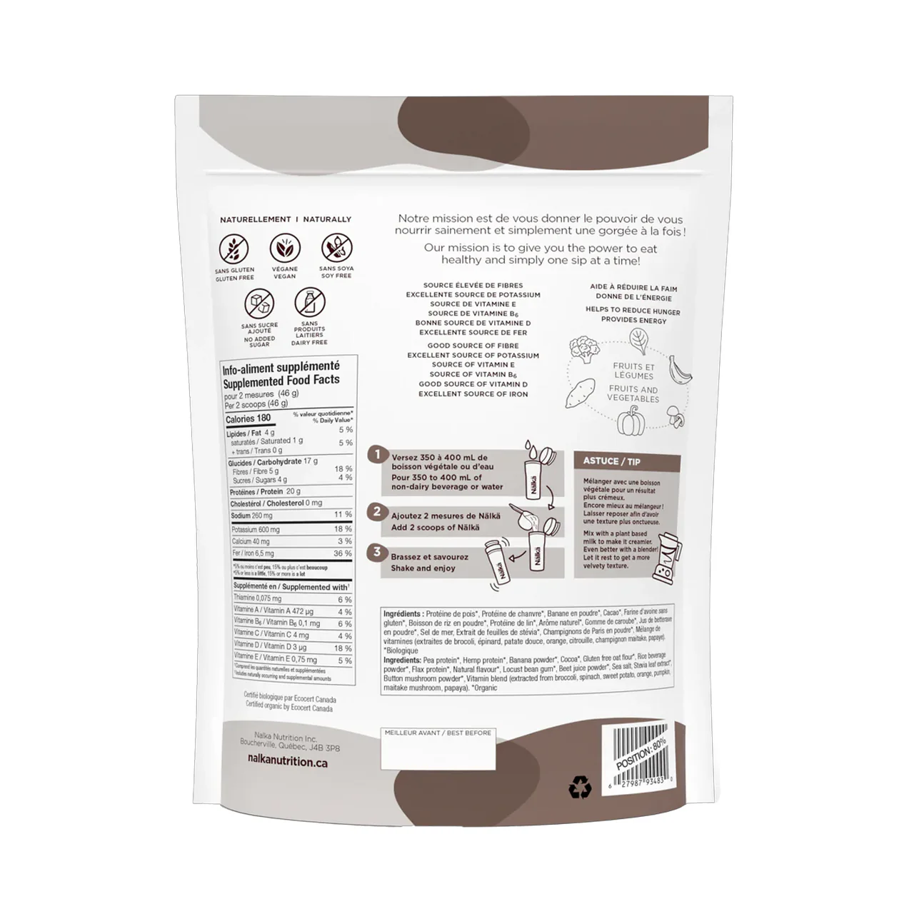Nälkä - Plant-Based Protein Beverage, Chocolate | 690 g - Image 2