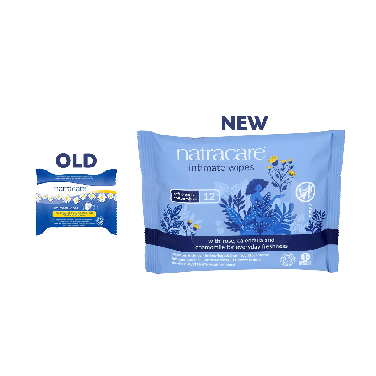 NatraCare - Organic Cotton Intimate Wipes with Rose, Calendula & Chamomile | 12 Wipes - Image 2