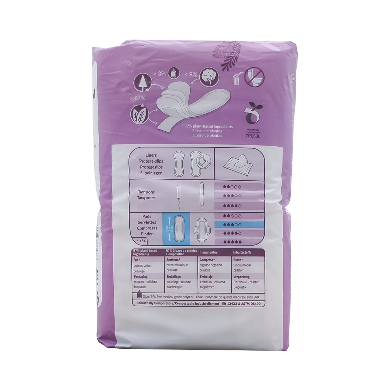 NatraCare - Organic Cotton Maxi Pads Wingless - Super | 12 Pads - Image 2