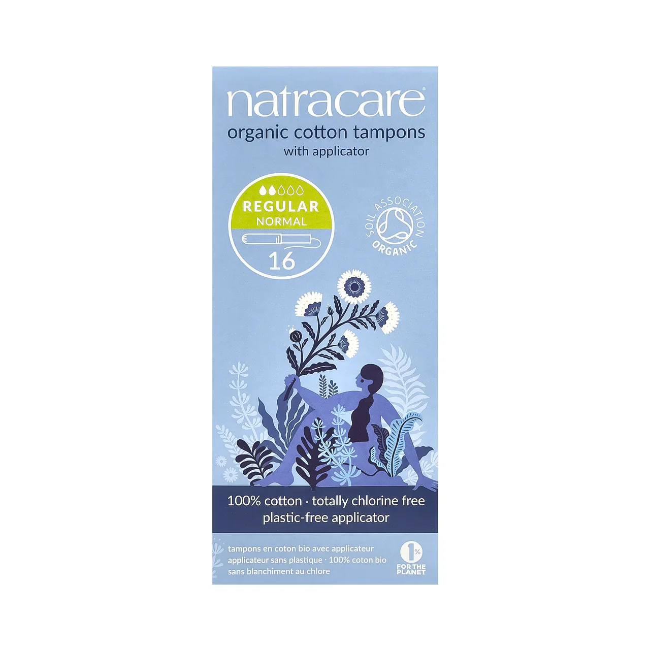 NatraCare - Organic Cotton Tampons with Applicator - Regular | 16 Tampons
