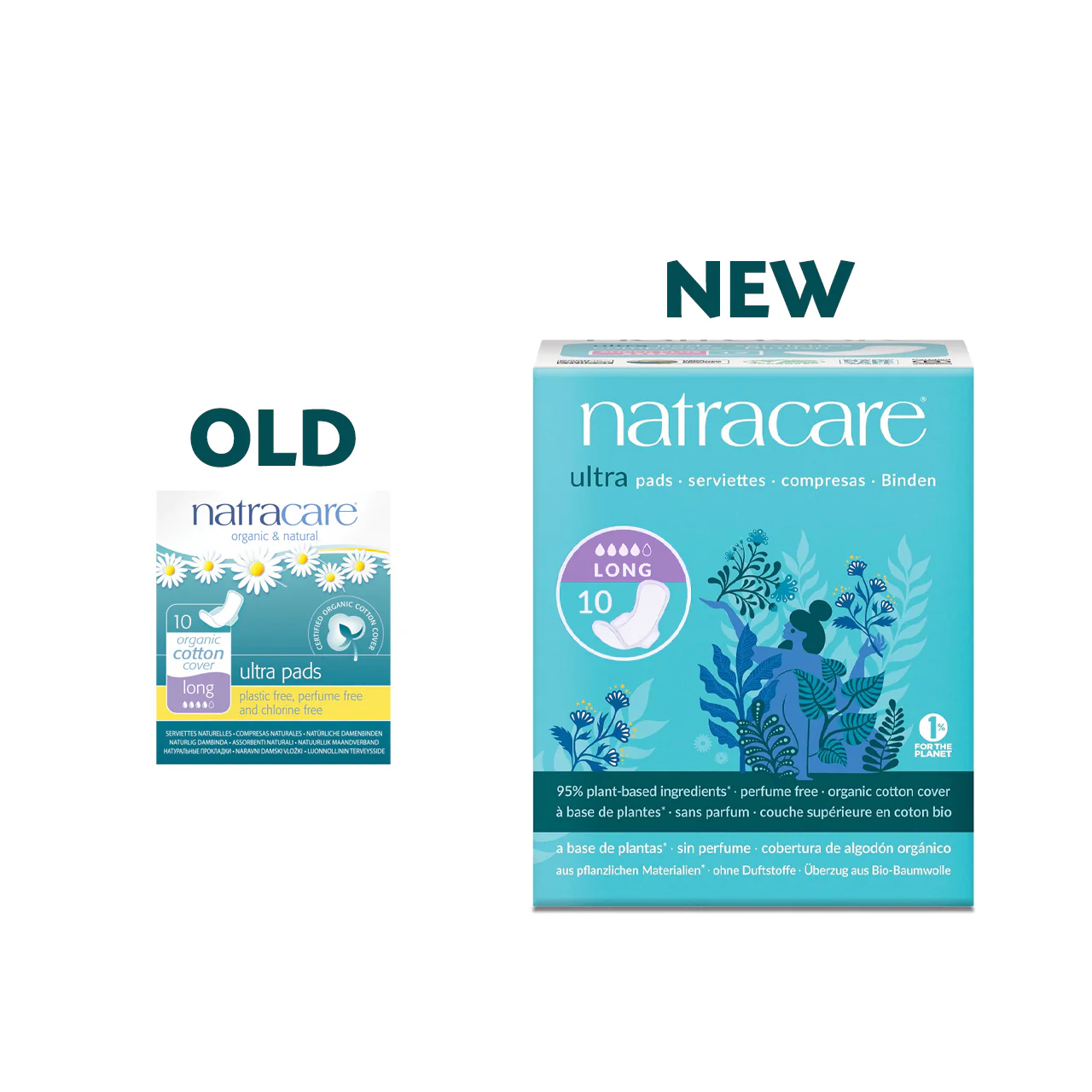 NatraCare - Organic Cotton Ultra Pads with Wings - Long | 10 Pads - Image 2