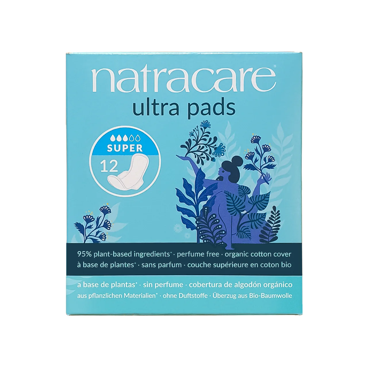 NatraCare - Organic Cotton Ultra Pads with Wings - Super | 12 Pads