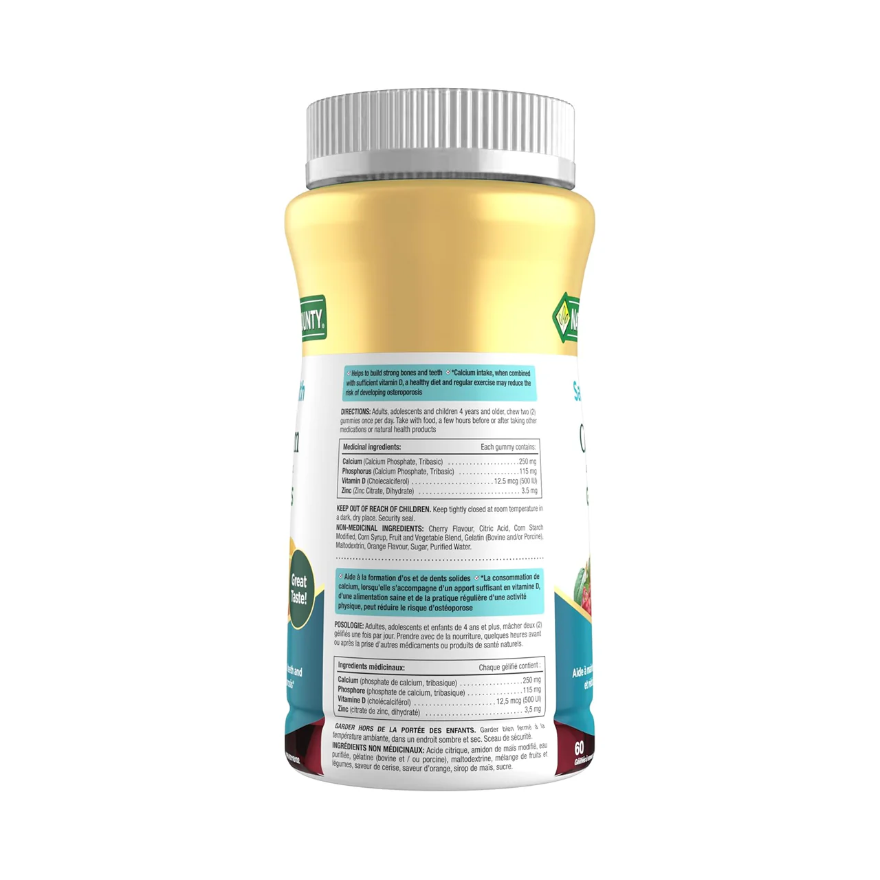 Nature's Bounty - Calcium with D3 & Zinc | 60 Gummies - Image 2