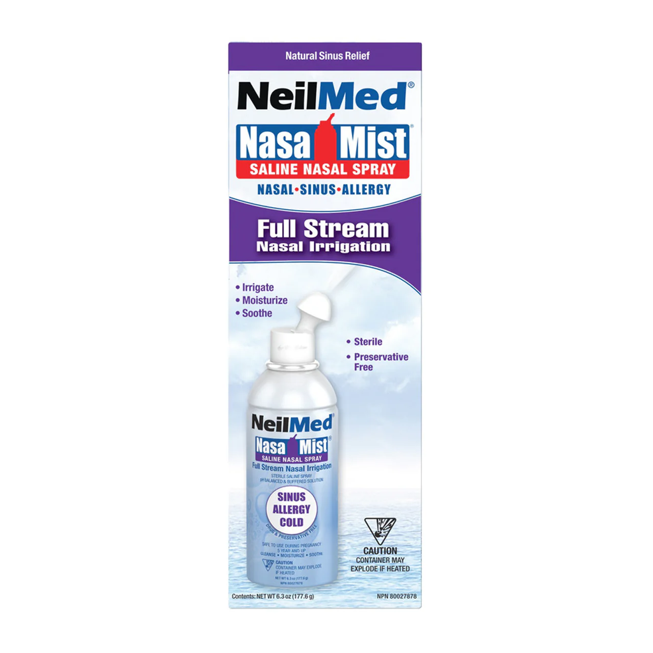 NeilMed – NasaMist Saline Spray, Full Stream | 177 mL