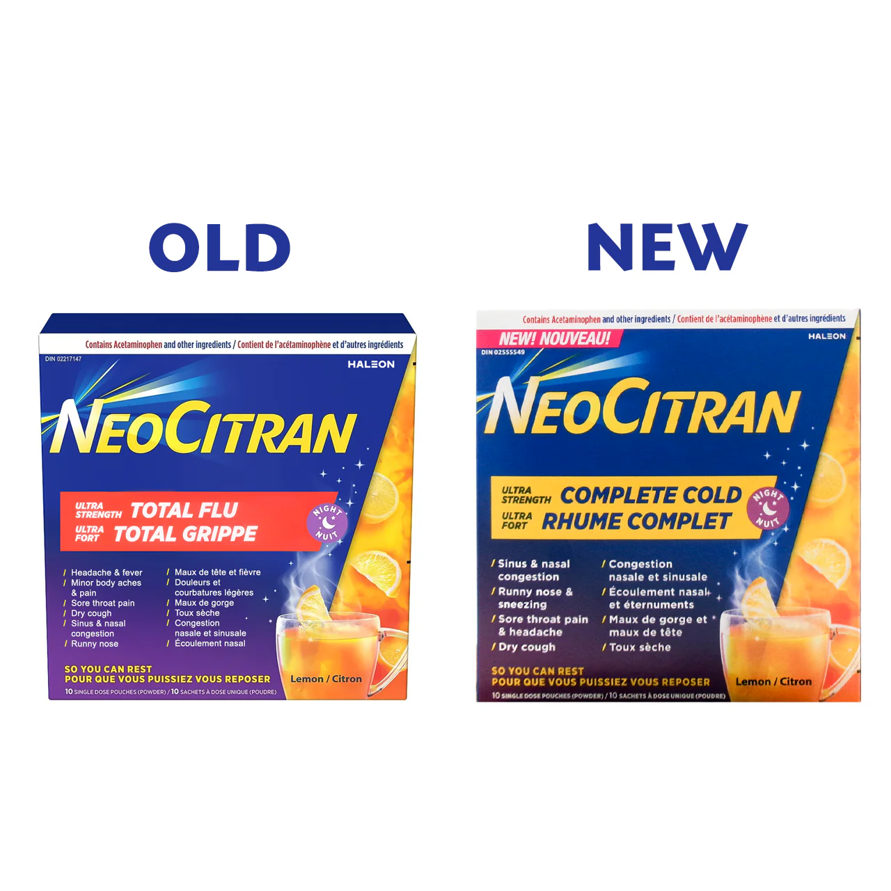 NeoCitran - Complete Cold Ultra Strength Night - Lemon | 10 Pouches - Image 2