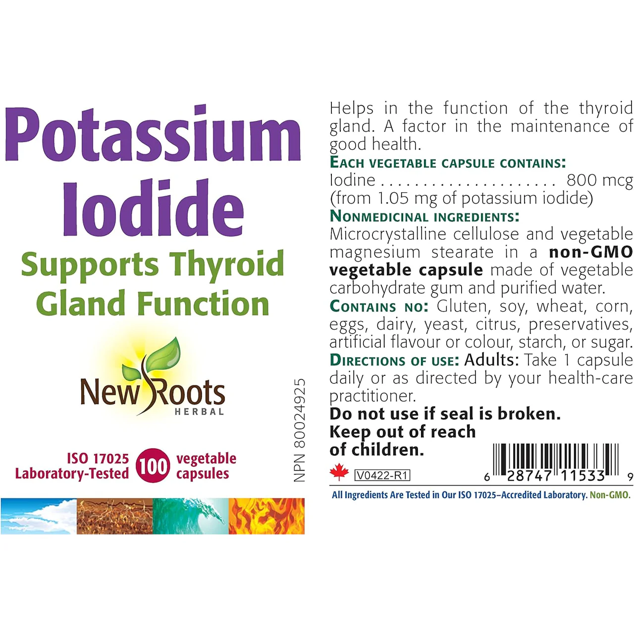 New Roots - Potassium Iodide | 100 Vegetable Capsules* - Image 2