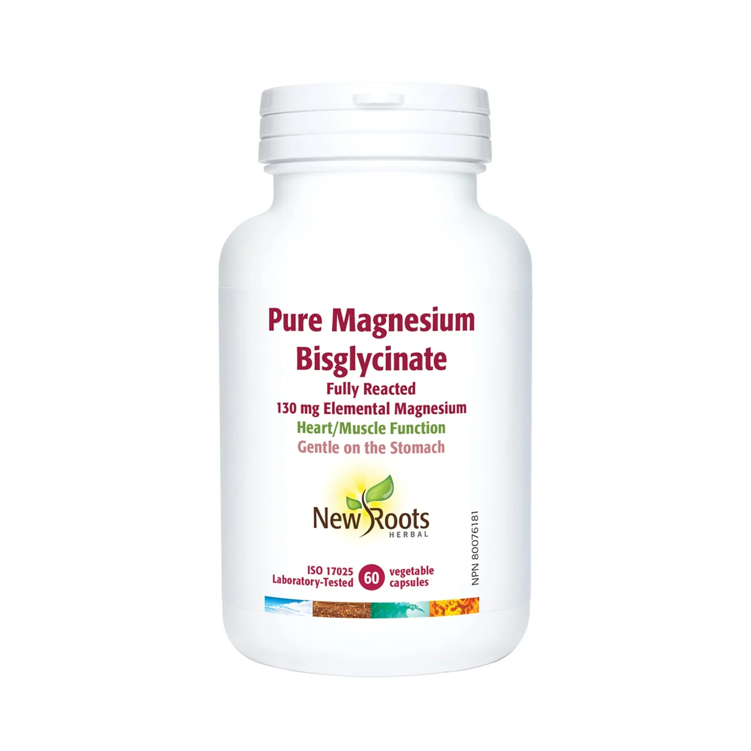 New Roots - Pure Magnesium Bisglycinate | 60 Vegetable Capsules