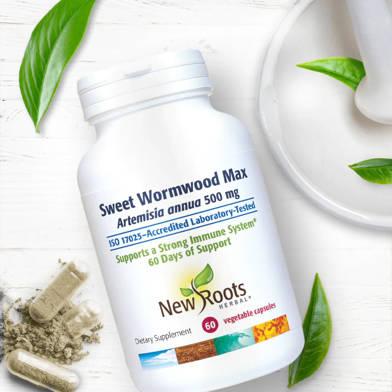 New Roots - Sweet Wormwood Max, Artemisia Annua 500 mg | 60 Vegetable Capsules - Image 2