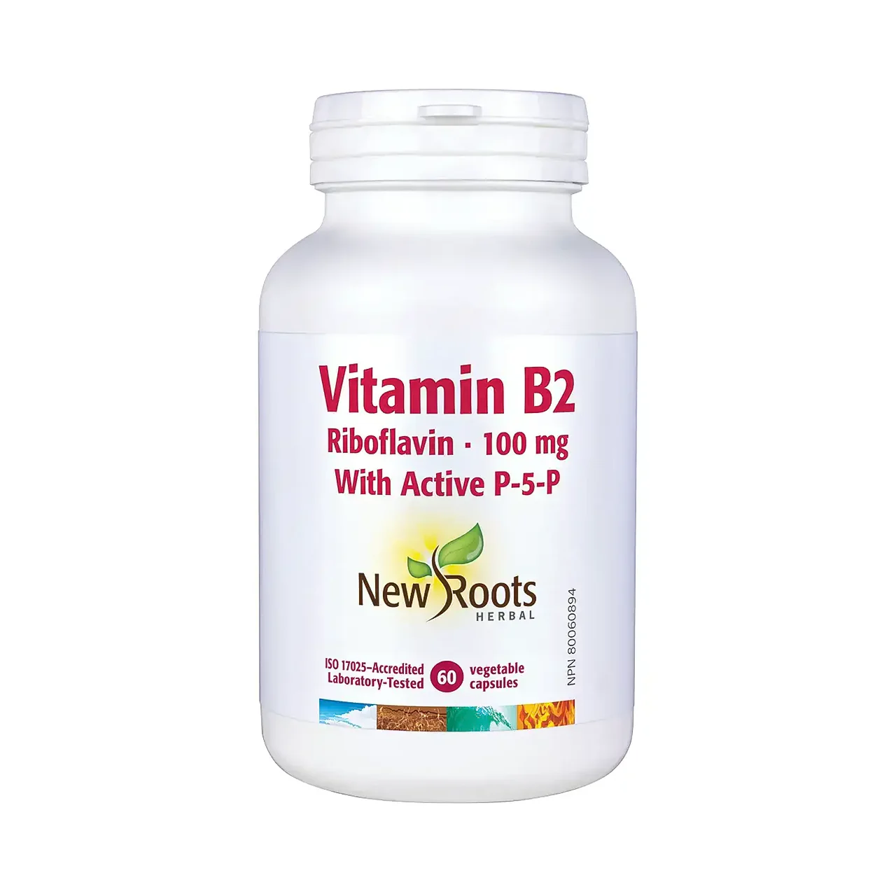 New Roots - Vitamin B2 Riboflavin 100 mg with Active R-5-P | 60 Vegetable Capsules