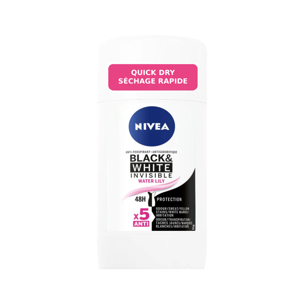 Nivea - Black & White Invisible Anti Perspirant, Water Lily | 51 g