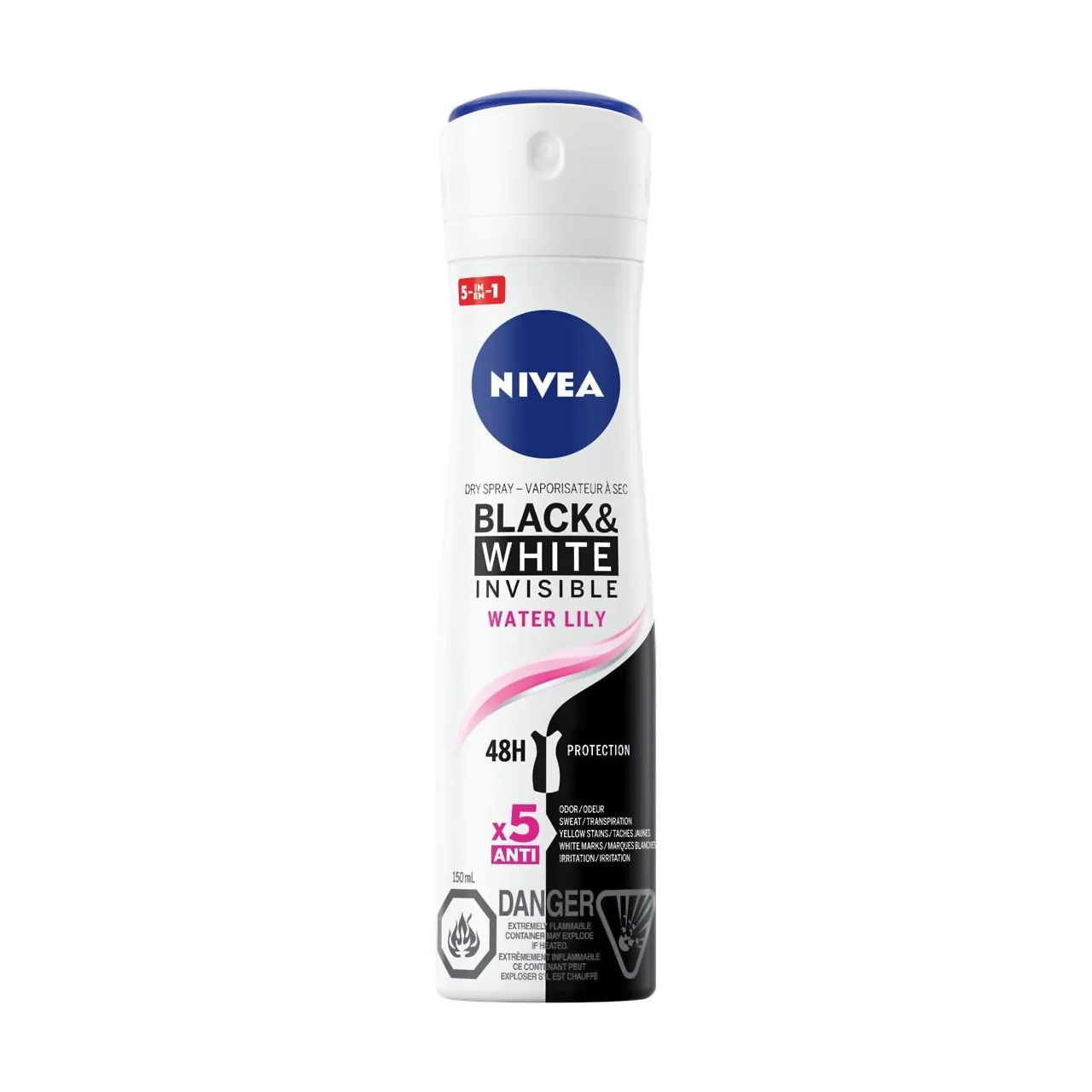 Nivea - Black & White Invisible Dry Spray - Water Lily | 150 mL