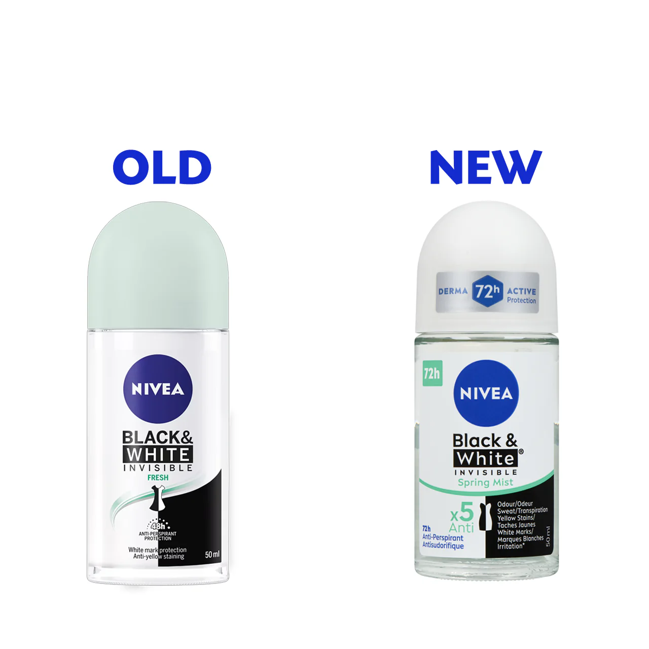 Nivea - Black & White Invisible Roll On Antiperspirant 72H, Spring Mist | 50 mL - Image 2