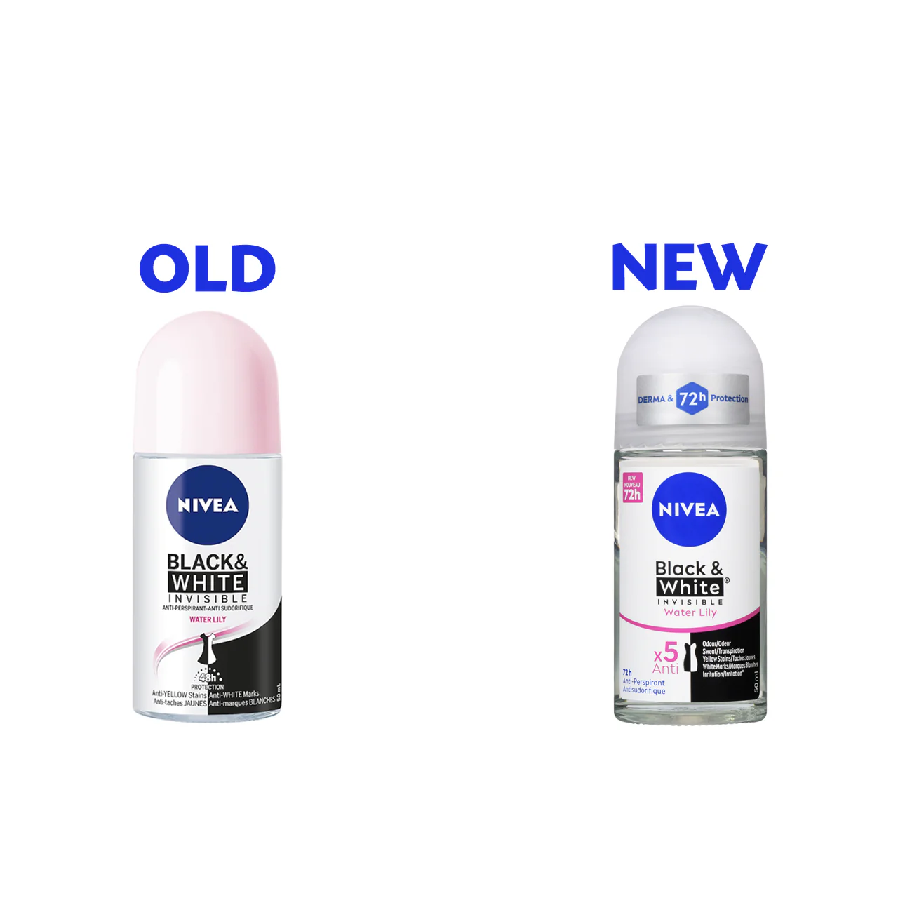Nivea - Black & White Invisible Roll On Antiperspirant 72H, Water Lily | 50 mL - Image 2