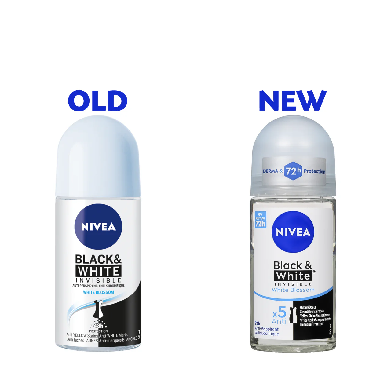 Nivea - Black & White Invisible Roll On Antiperspirant 72H, White Blossom | 50 mL - Image 2