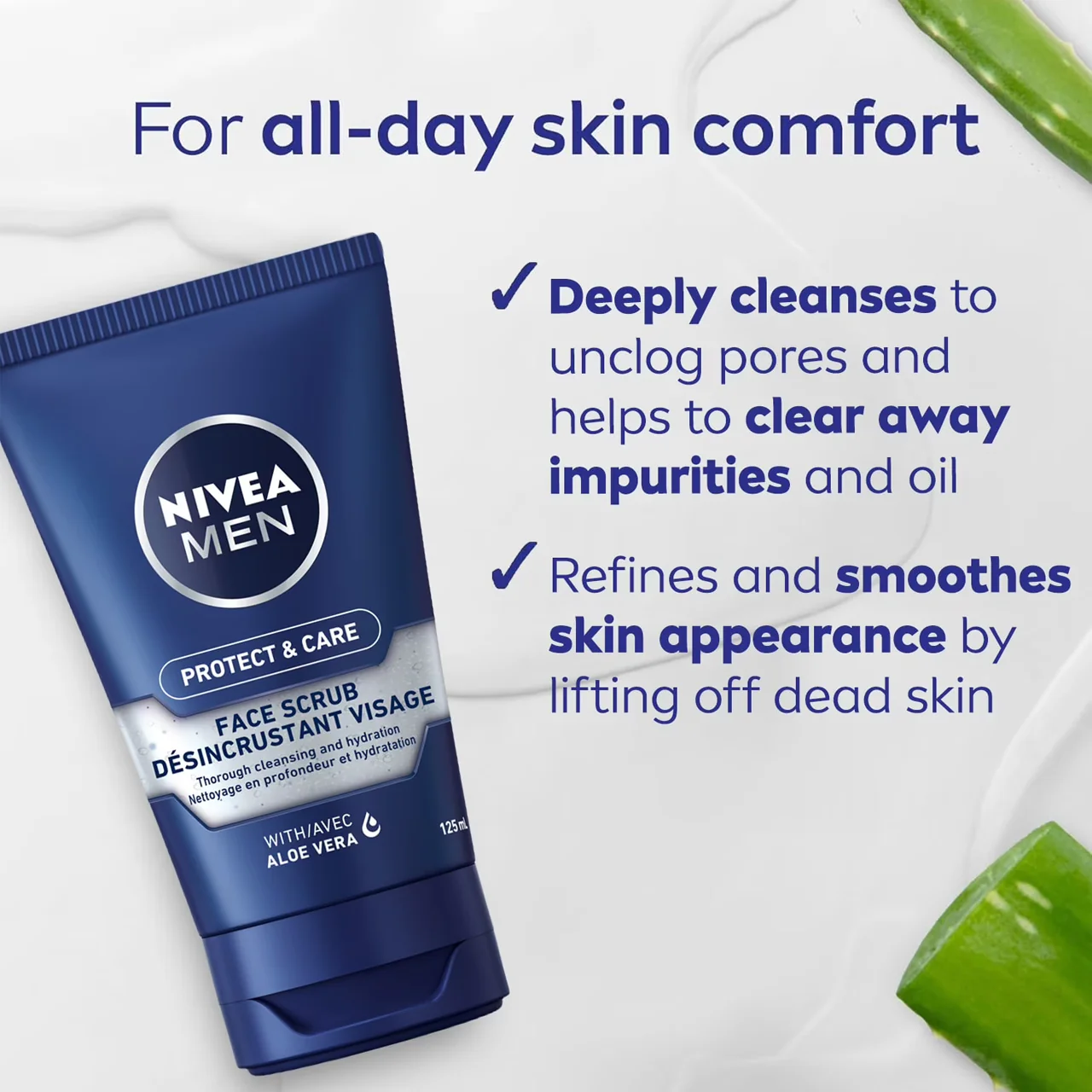Nivea Men - Protect & Care Face Scrub with Aloe Vera | 125 mL - Image 2