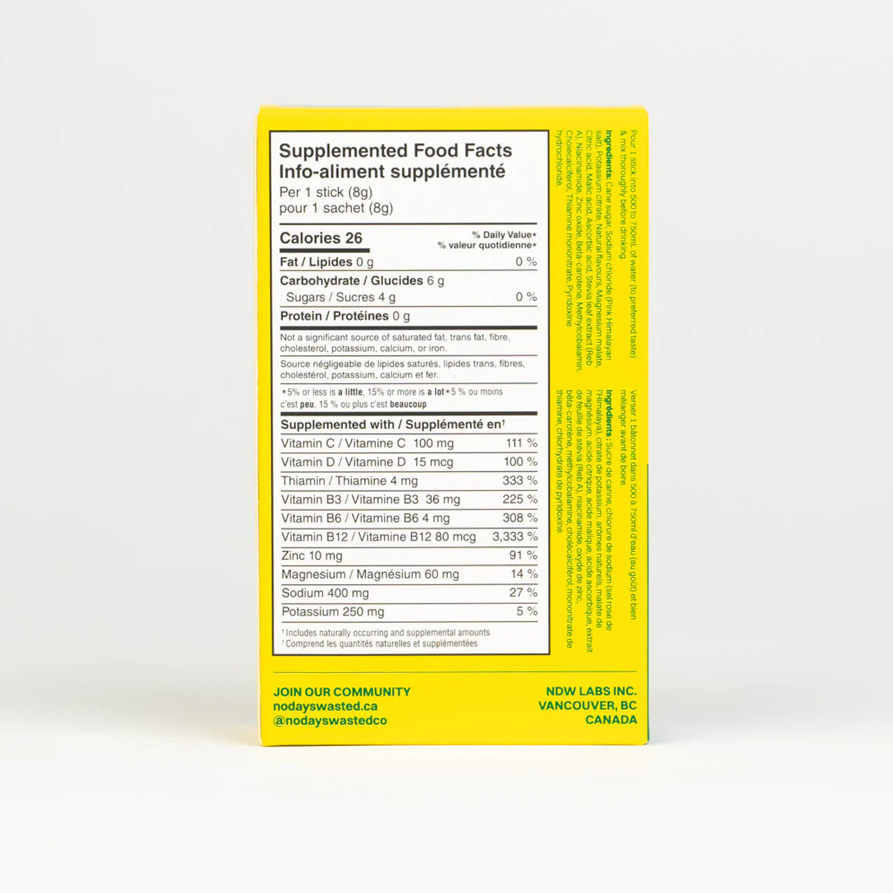 No Days Wasted - Hydration Replenisher, Lemon Lime | 5 Packets - Image 2