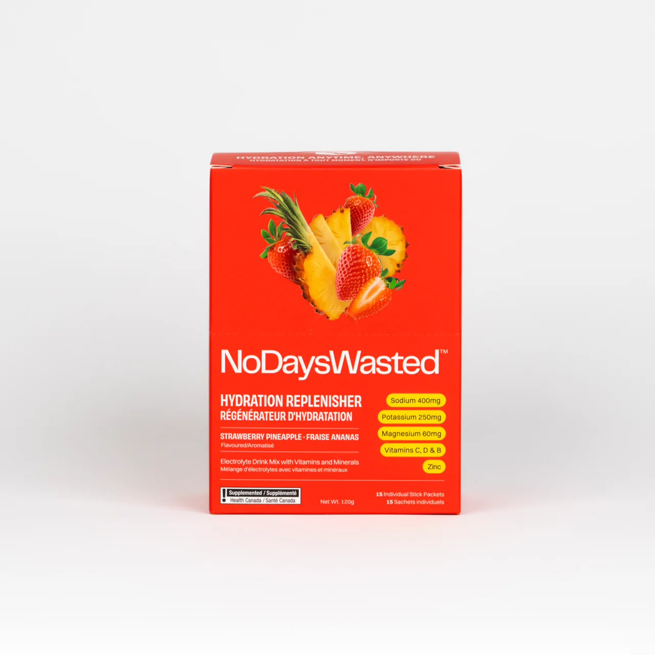 No Days Wasted - Hydration Replenisher, Strawberry Pineapple | 15 Packets - Image 2