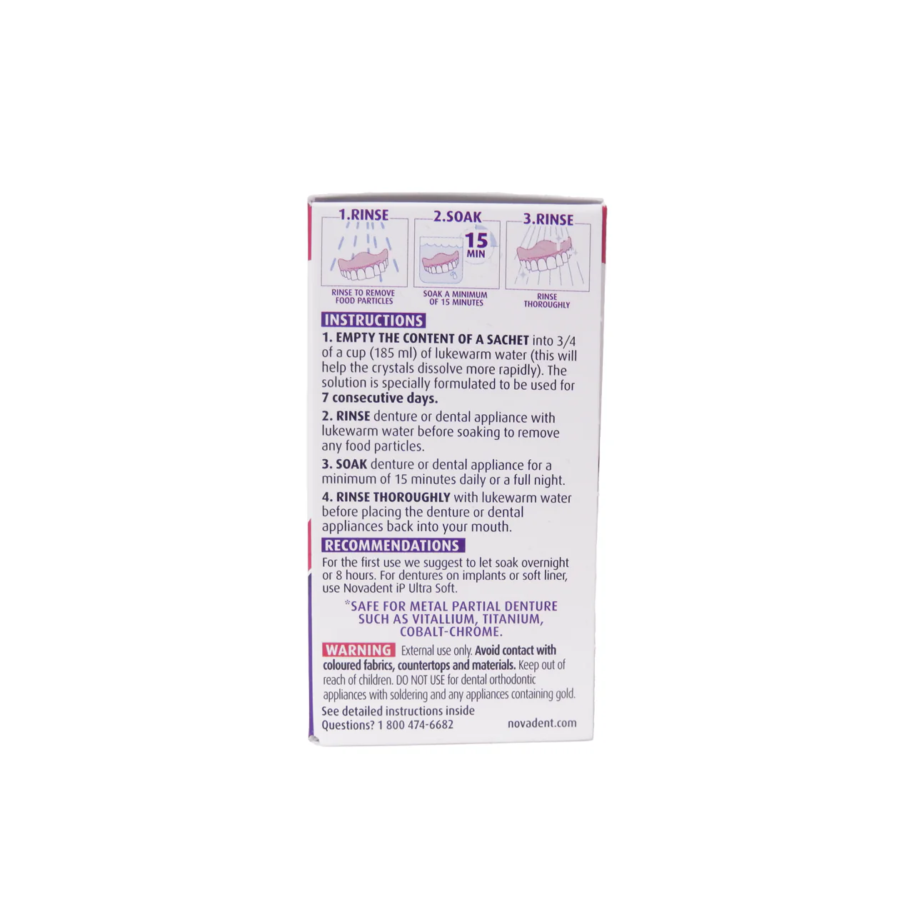 Nova Dent - Original Formula Dentures & Dental Appliances Cleanser 56 Days | 8 x 5 g - Image 2