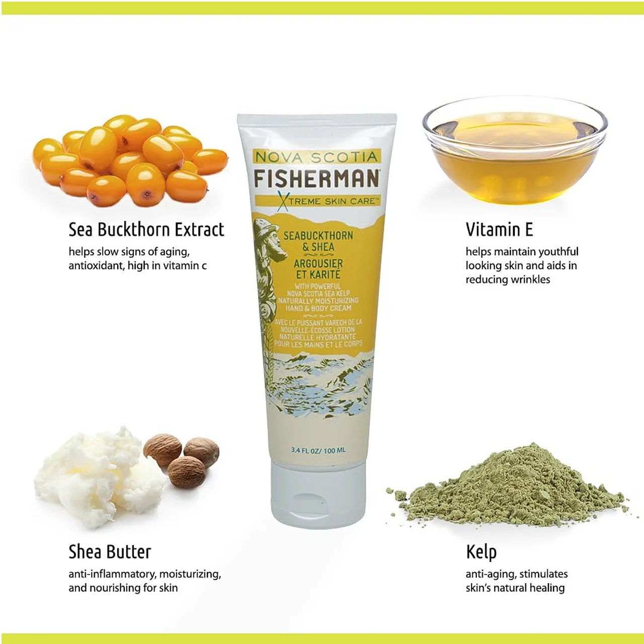 Nova Scotia Fisherman - Xtreme Skin Care Hand & Body Lotion, Seabuckthorn and Shea | 100 mL - Image 2