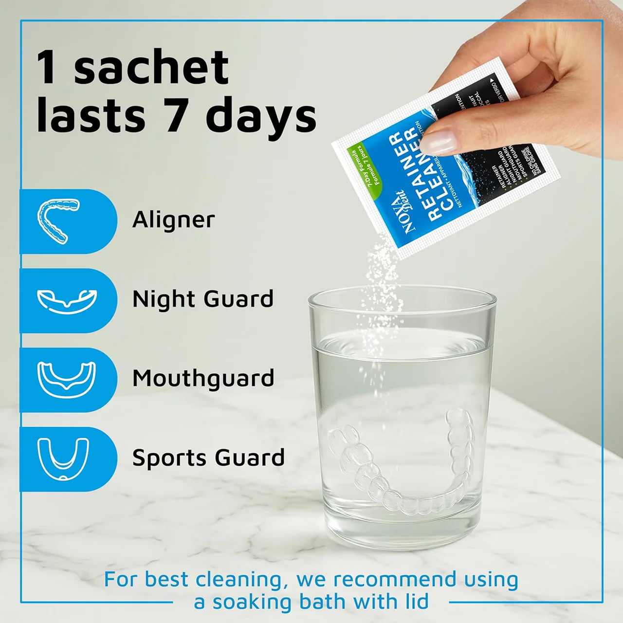 Nova Dent - Retainer Cleaner Crystals 7-Day Formula | 12 x 5 g - Image 2