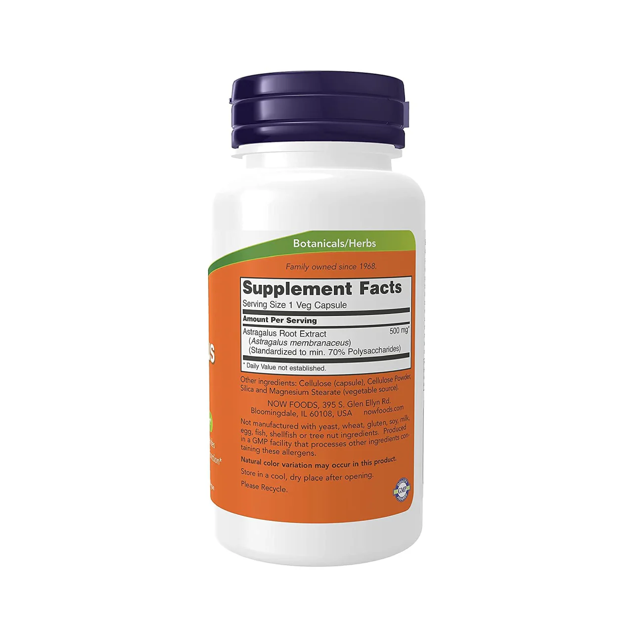 NOW - Astragalus 500 mg | 100 Capsules - Image 2