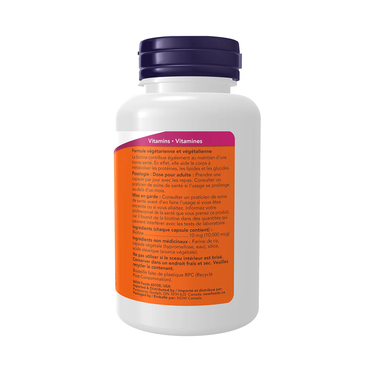 NOW - Biotin 10000 mcg | 120 Caps - Image 2