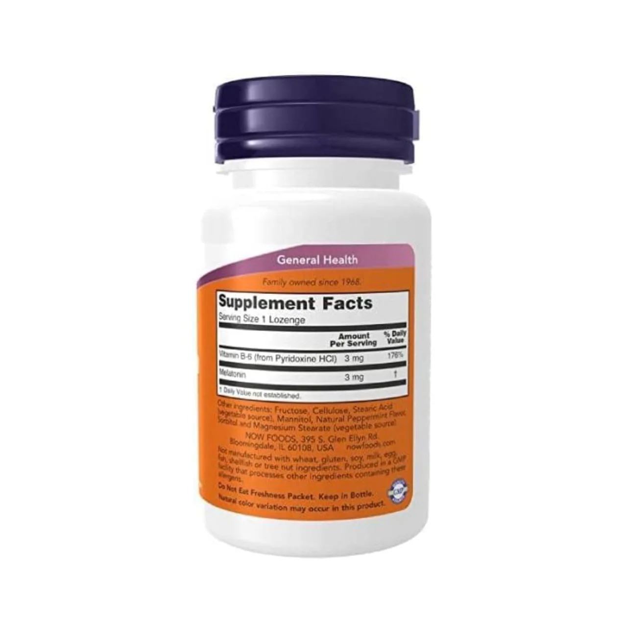NOW - Melatonin 3 mg+ B-6 Peppermint Chew | 180 Chew - Image 2