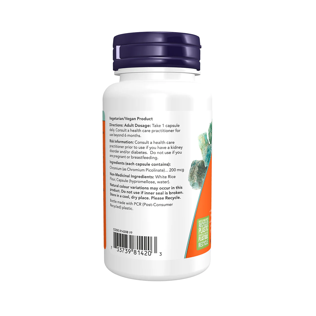 NOW - Chromium Picolinate 200mg | 100 Caps - Image 2