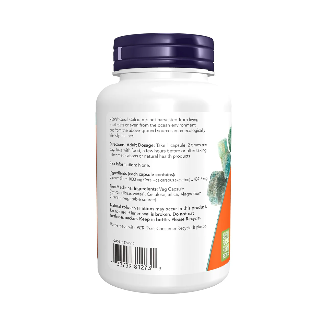 NOW Coral Clacium 1000 mg | 100 Caps - Image 2