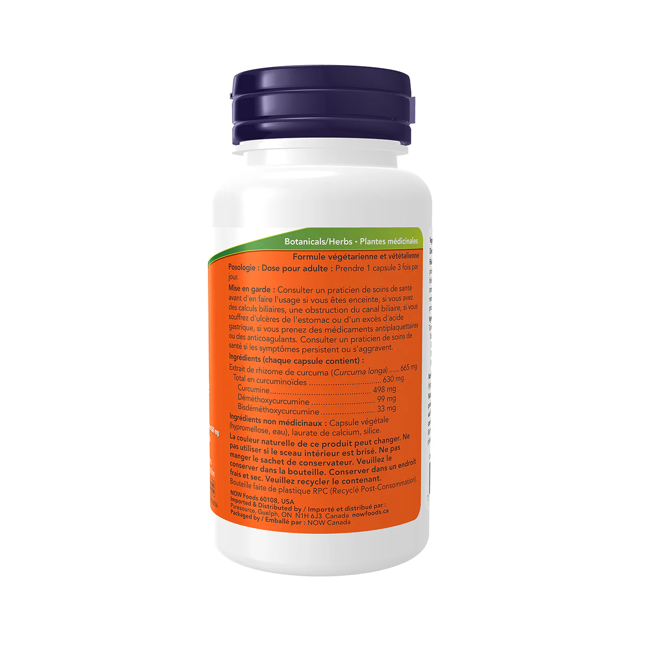NOW - Turmeric Curcumin Complex 630 mg | 60 Veg Capsules - Image 3
