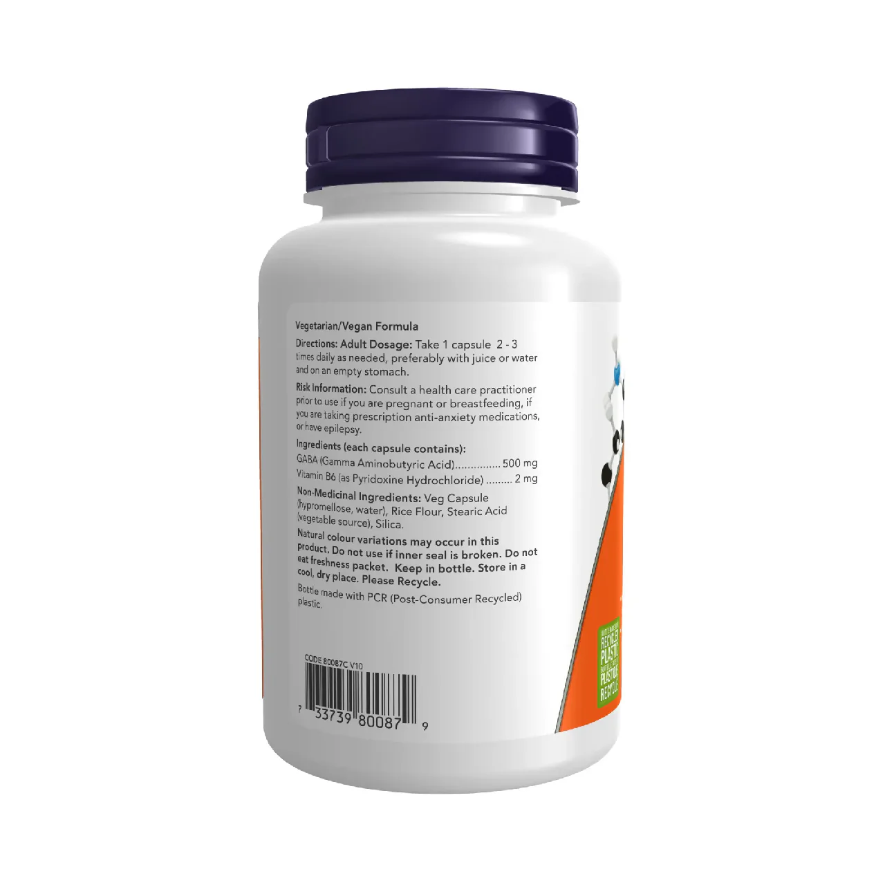 NOW - GABA 500mg | 100 Caps - Image 2