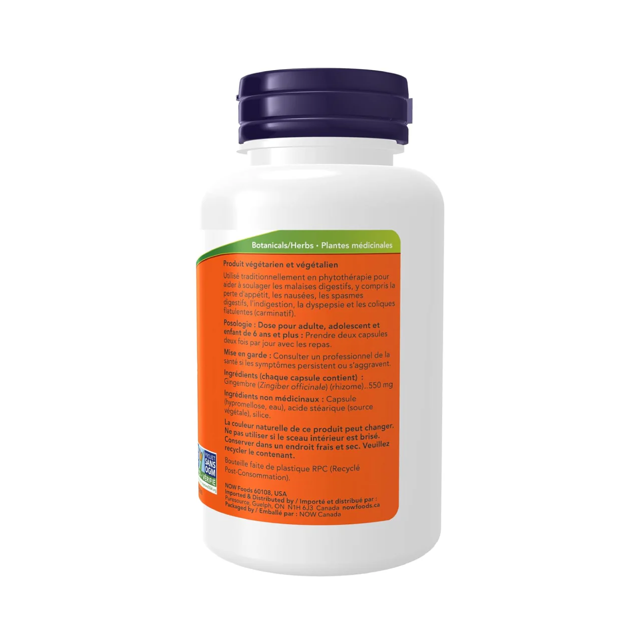 NOW - Ginger Root 550 mg | 100 Veg Capsules - Image 3