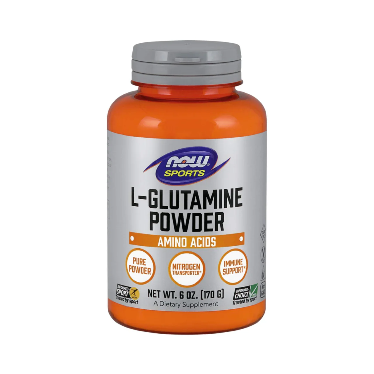 NOW Sports, L-Glutamine Pure Powder, Nitrogen Transporter, Amino Acid | 454g