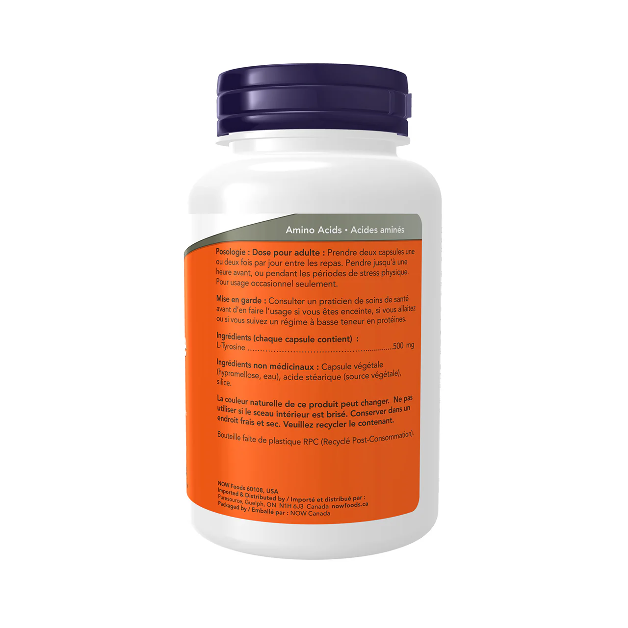 NOW - L-Tyrosine 500 mg | 120 Caps - Image 3
