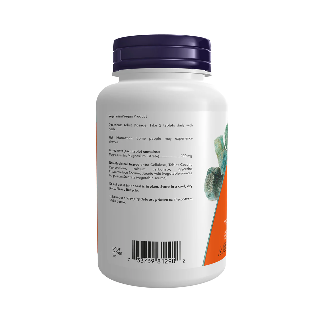 NOW - Magnesium Citrate 200mg | 100 Caps - Image 3