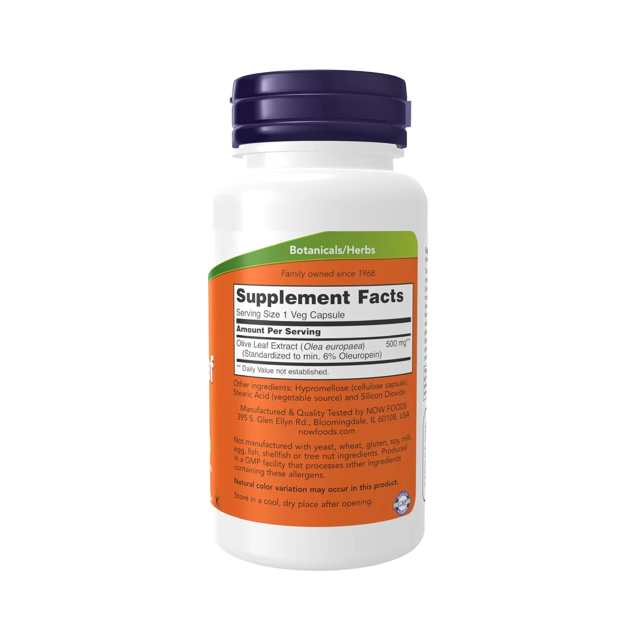 NOW - Olive Leaf 500 mg | 60 Capsules - Image 2