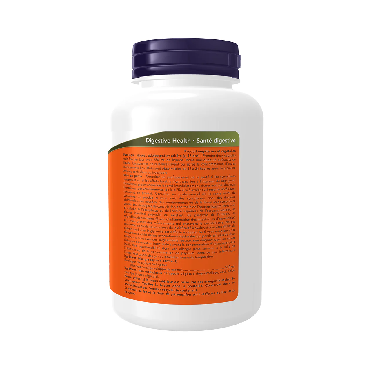 NOW - Psyllium Husk 500 mg | 200 Capsules - Image 2