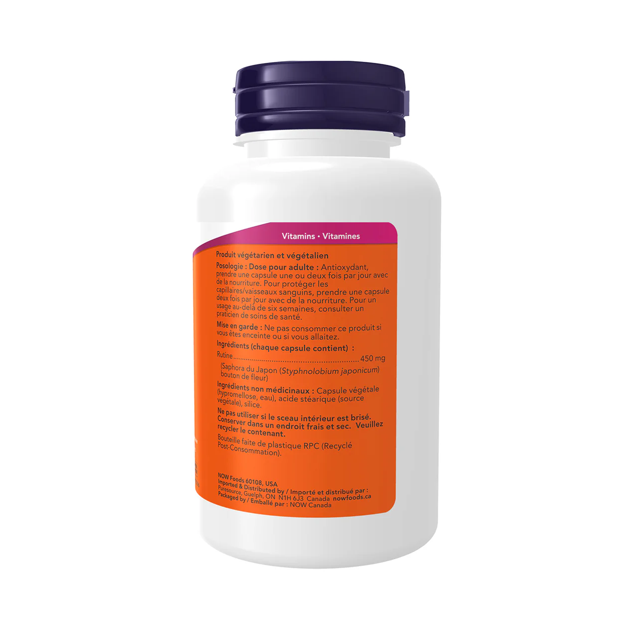 NOW - Rutin 450 mg | 100 Veg Capsules - Image 3
